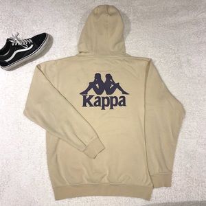 Kappa | Cream Sweatshirt Hoodie Pullover Large